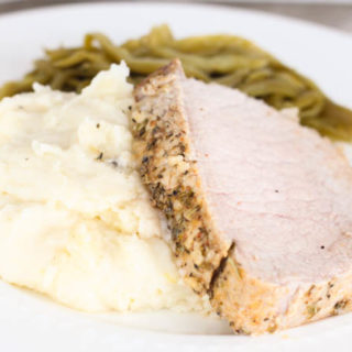 This Rosemary Garlic Pork Loin is a roasted pork loin with olive oil and herbs that will make your house smell amazing and has great flavor!