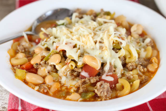 This Easy Italian Stew recipe is a great one-pot meal that you can throw together in 30 minutes and is budget friendly! Perfect for a busy day! It is minestrone like and hearty enough to fill you up!