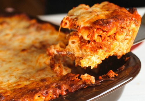 Easy Baked Ziti, simple to toss together and makes a great freezer meal