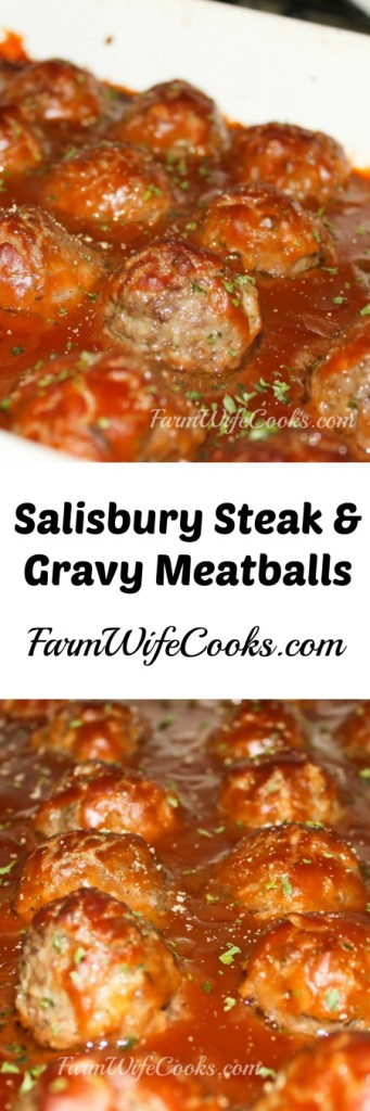 Are you looking for a great twist on an old favorite? Salisbury Steak and Gravy Meatballs is comfort food at it's finest. This recipe is sure to be a family favorite.