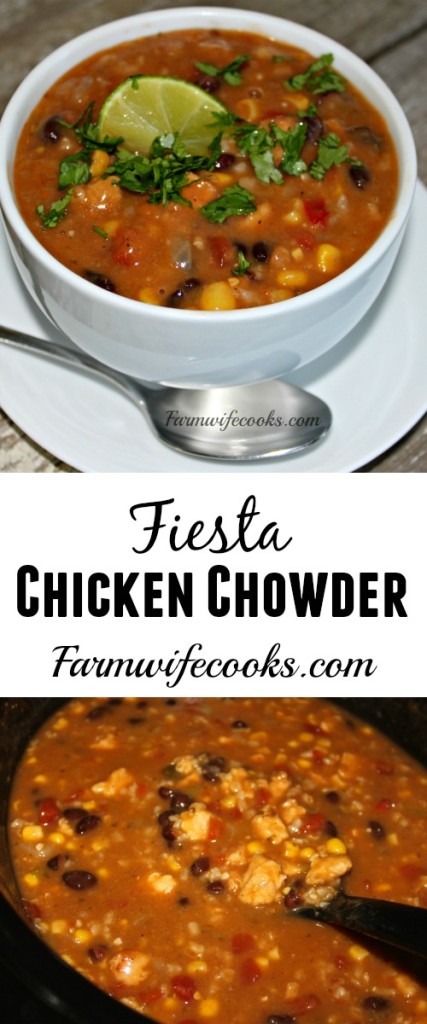 So good! Are you looking for a great slow cooker soup recipe? This Fiesta Chicken Chowder recipe has great flavor and is hearty enough to serve as a meal.