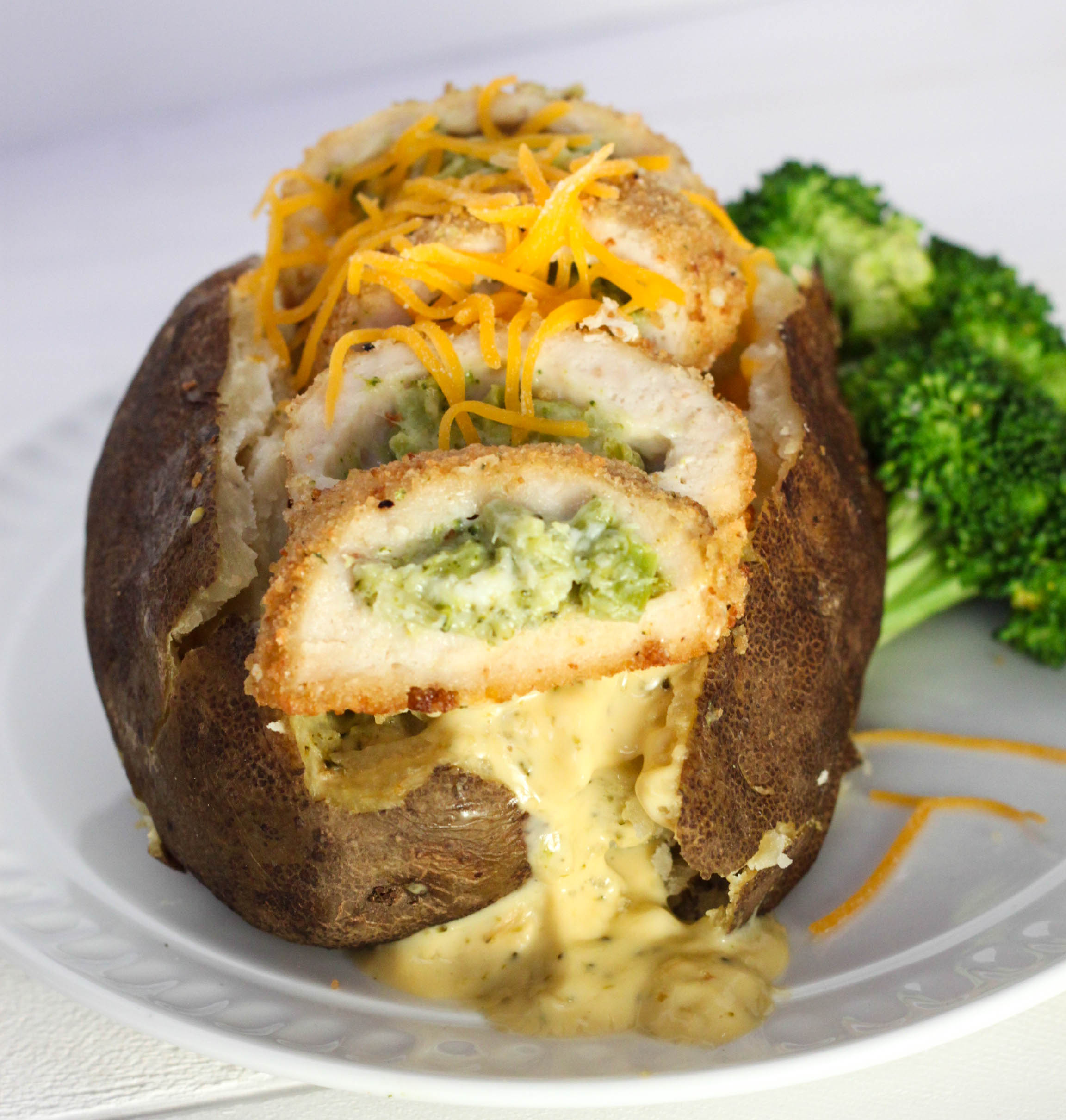 Chicken Broccoli Cheese Baked Potatoes with Barber Foods