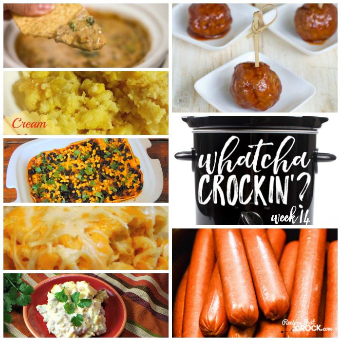 This week's Whatcha Crockin' crock pot recipes include Creamy Cheese Corn Bake, Slow Cooker Triple Cheddar Mac n Cheese, Cooking Hot Dogs in Bulk, Crock Pot Cherry Jalapeno Meatballs, Crock Pot Scrambled Eggs Casserole, Beefy Broccoli Dip, Crock Pot Tex Mex Casserole and much more!