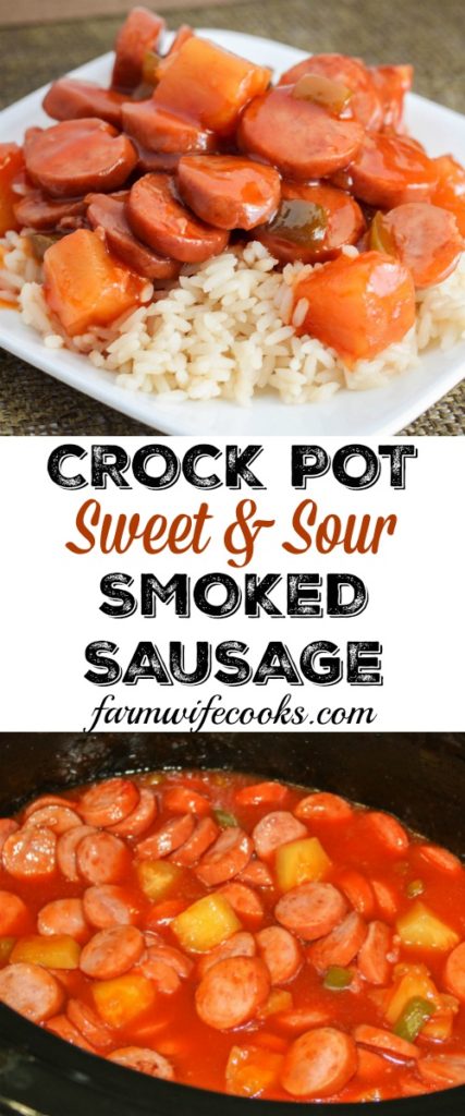 Sweet and Sour Smoked Sausage is a yummy recipe that can be made as an appetizer or over rice for a meal.