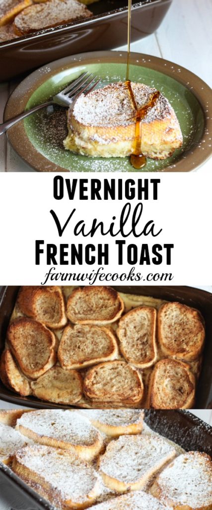 Are you looking for an easy overnight breakfast recipe? This Overnight Vanilla French Toast recipe will quickly become a family tradition!