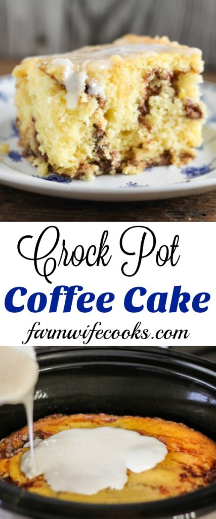 A delicious Crock Pot Coffee Cake that has just the slightest coconut flavor. The recipe is perfect for a brunch or dessert.