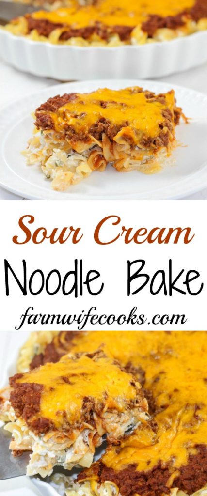 Sour Cream Noodle Bake is a great freezer friendly casserole recipe.