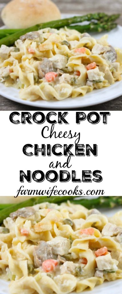 Crock Pot Cheesy Chicken and Noodles is an easy, cheesy twist on a classic recipe. 