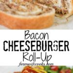This Bacon Cheeseburger Roll-Up is the perfect twist on a classic burger recipe. Bacon Cheeseburer Roll-Ups make a great appetizer recipe but are also filling enough to make a fun dinner.