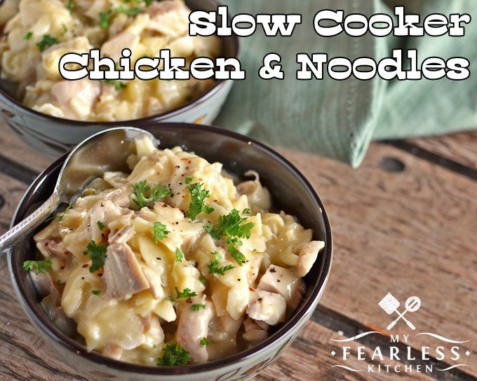 Slow Cooker Chicken and Noodles - WCW - Week 36 - The Farmwife Cooks