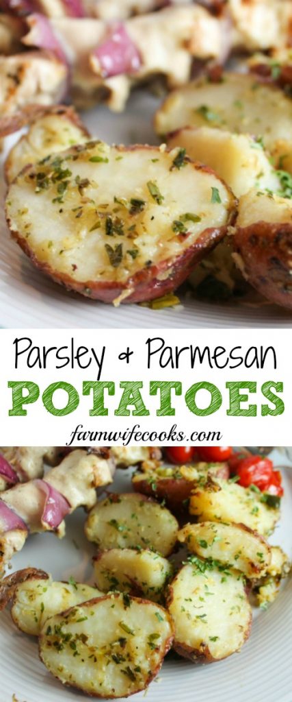 Are you looking for a great grilled side dish recipe? These Parsley and Parmesan Potatoes are easy to make and yummy to eat! 