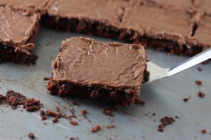 This Texas Sheet Cake is melt in your mouth good! An easy brownie like chocolate cake to feed a crowd.