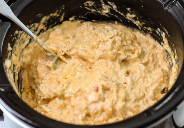 This Crock Pot Creamy Chicken Dip is the perfect appetizer recipe for a party or watching the game.