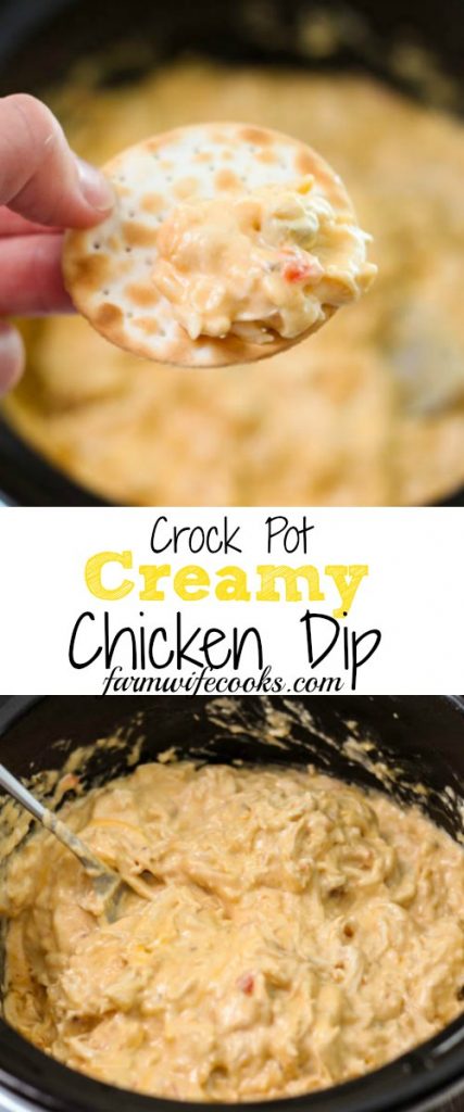 This Crock Pot Creamy Chicken Dip is the perfect appetizer recipe for a party or watching the game.
