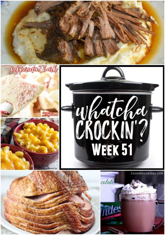 This week’s Whatcha Crockin’ crock pot recipes include Tasty Slow Cooker Cheeseburger Soup, Slow Cooker Honey Dijon Ham, Crock Pot Beef Brisket, Crock Pot Andes Mint Hot Chocolate, Crock Pot Peppermint Bark, Crock Pot Taco Soup, Instant Pot Macaroni and Cheese and much more!