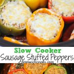 Are you looking for a great crock-pot freezer cooking recipe? Look no further! This Slow Cooker Sausage Stuffed Peppers recipe is a keeper!