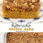 Are you looking for an easy coffee cake recipe? This Butterscotch Coffee Cake is so good and uses a cake mix making it quick to make!