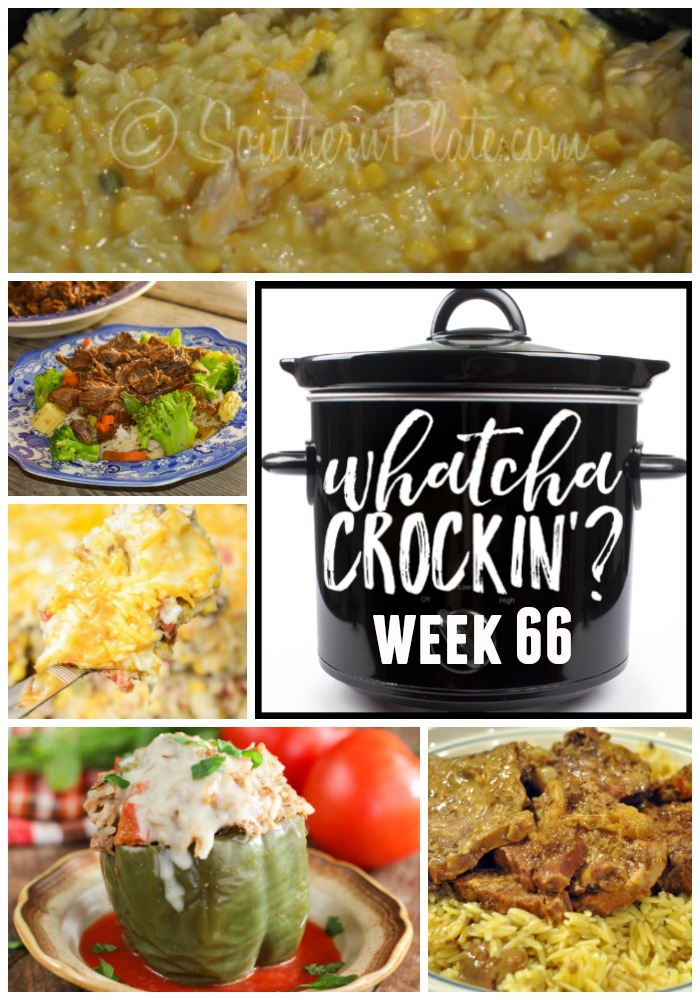 This week’s Whatcha Crockin’ crock pot recipes include Slow Cooker Cheesy Chicken and Rice, Instant Pot Italian Stuffed Peppers, Crock Pot Round Steak, Instant Pot Hawaiian Beef, Crock Pot Sweet Corn Sausage Rice Casserole, Smothered Chicken, Crock Pot Cheesy Chicken and Noodles and more!