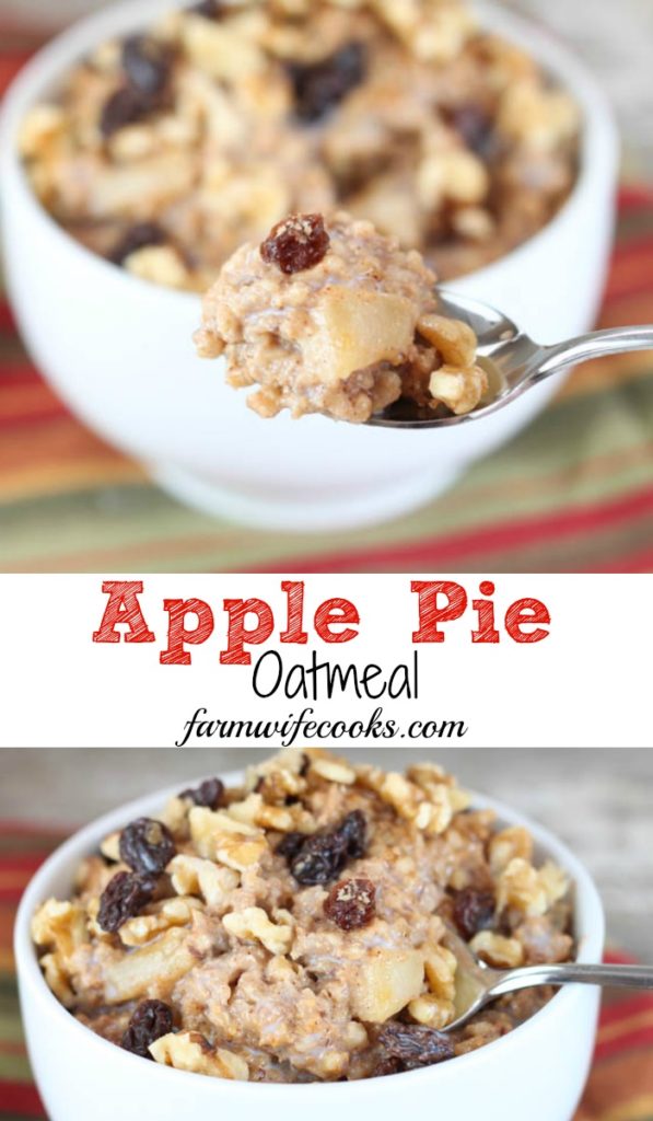This Apple Pie Oatmeal recipe is made with steep cut oats overnight in the slow cooker so you can wake to a healthy breakfast!