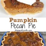 This Pumpkin Pecan Pie is the best of both of the traditional holiday pies, pumpkin and pecan, combined! A must have holiday dessert!