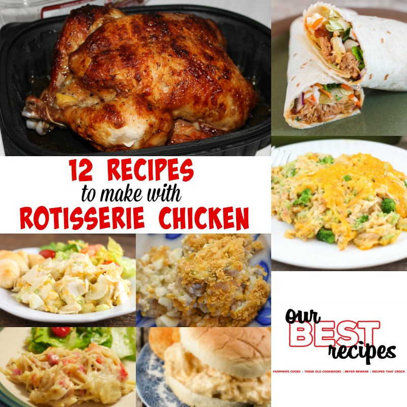 Are you looking for some new easy recipes to use up your leftover chicken? These 12 Recipes to Make with Rotisserie Chicken will help you save time and money by using rotisserie chicken in sandwiches, soups, dips and casseroles.