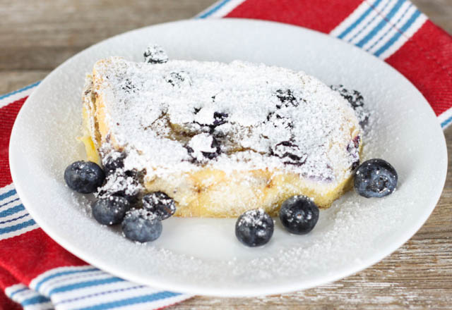 This Blueberry French Toast Casserole is a great overnight breakfast bake that everyone will love!