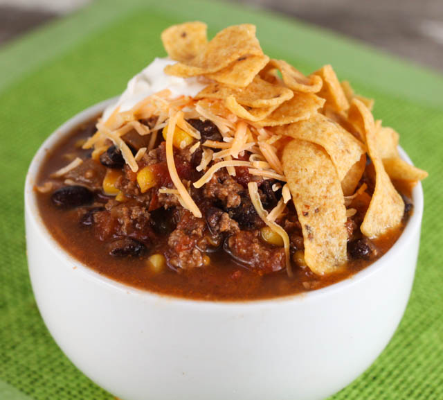 This Taco Soup is simple to make and has all your favorite taco flavors making it the perfect week night dinner recipe!