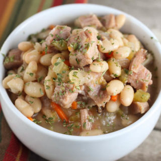 This Amish Bean Soup is an old fashioned soup recipe that is budget friendly and great to make with leftover ham.