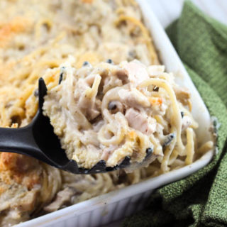 Turkey Tetrazzini is an easy, creamy, casserole recipe that's great with leftover turkey!