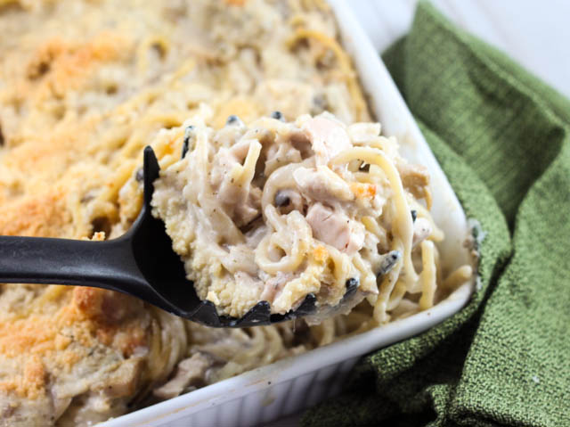 Turkey Tetrazzini is an easy, creamy, casserole recipe that's great with leftover turkey!